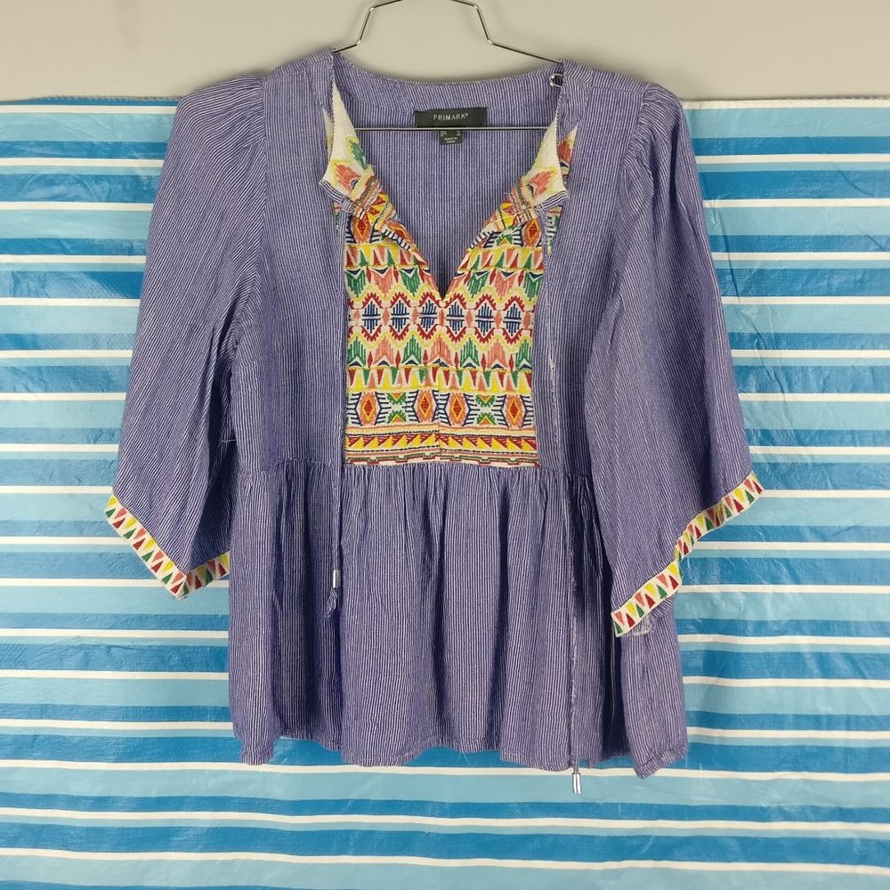 Summer tops, Oversized Aztec blouse, Aztec top, Boho top, Bohemian 4us/Small